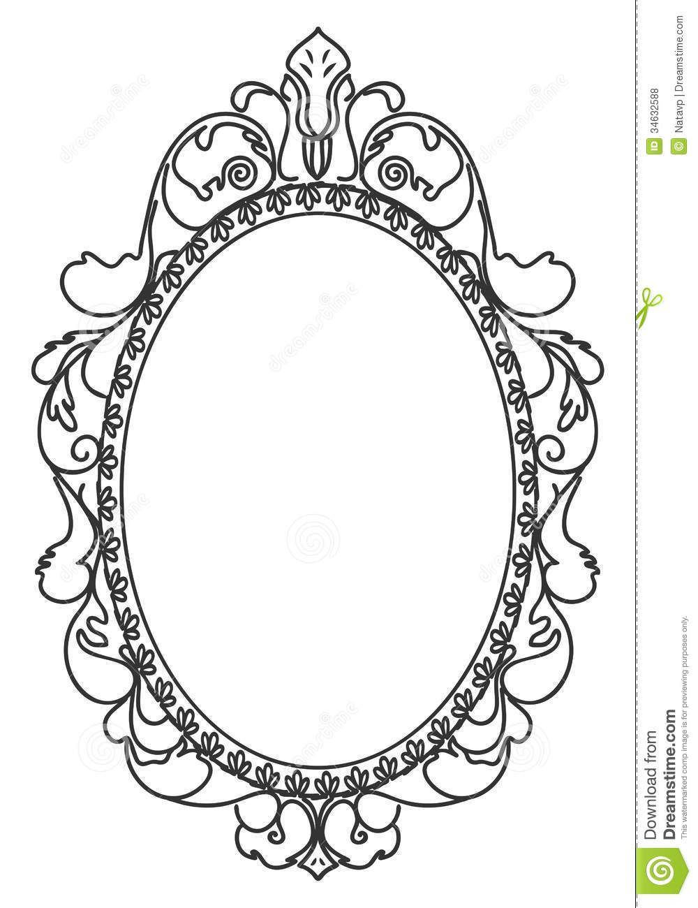 1000x1300 Fancy Mirror Frame Vector