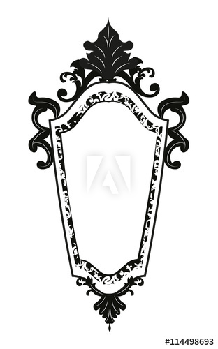 312x500 Vintage Baroque Rich Mirror Frame With Luxurious Ornaments Vector