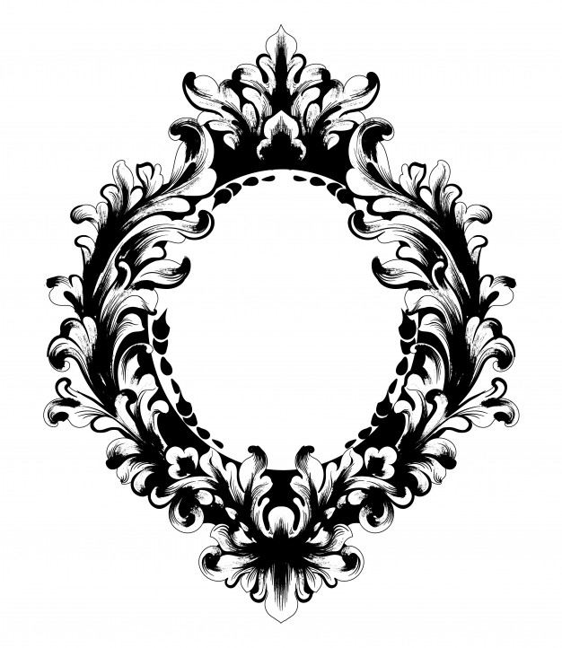 626x722 Vintage Baroque Mirror Frame Vector Premium Download