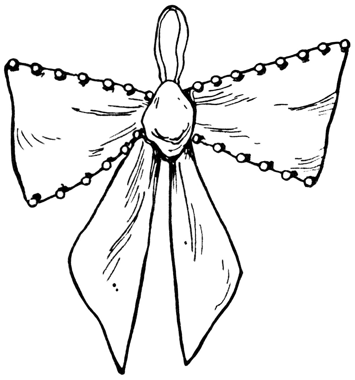 1224x1311 Pretty Tied Bow Vintage Clip Art