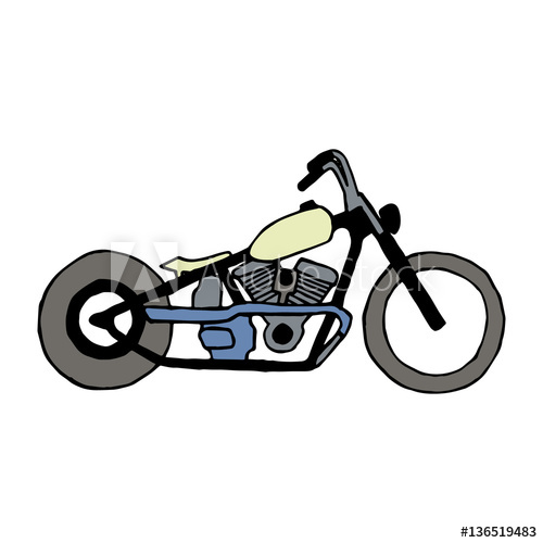 500x500 Hand Drawing Of A Vintage Motorcycle