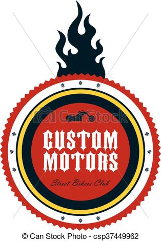 314x470 Vintage Motorcycle Badge Theme Vector Art Illustration Clip Art