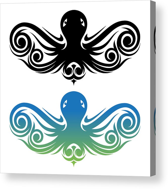 666x750 Creative Drawing Vintage Color Style Vector Octopus With Ethnic