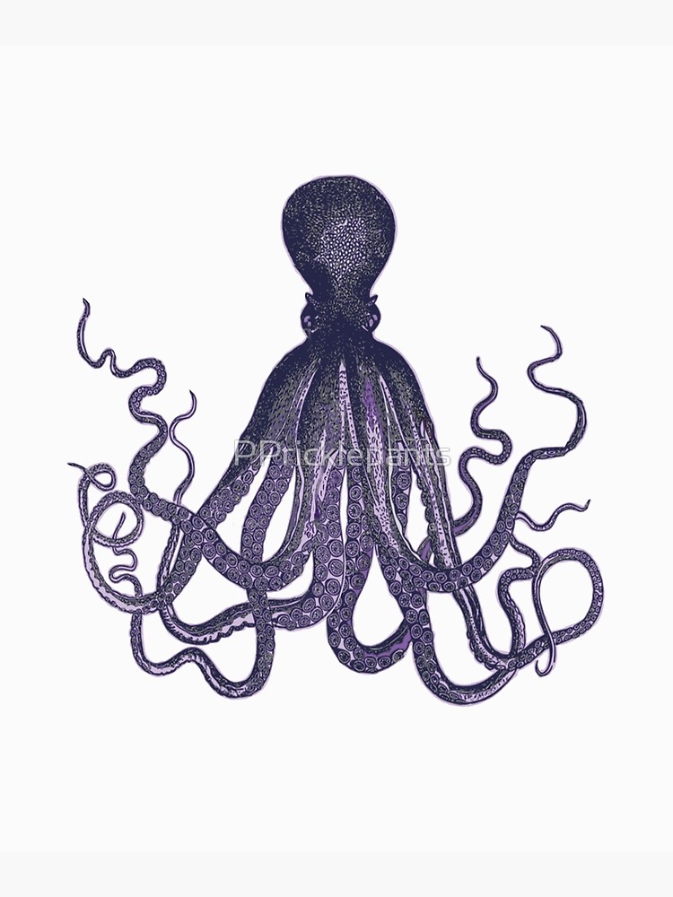 750x1000 Vintage Giant Purple Octopus Sea Life Squid Photographic Print