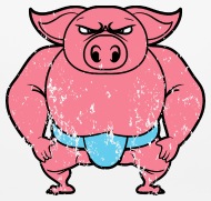 190x181 Retro Vintage Grunge Style Sumo Pork Pig Mouse Pad Spreadshirt