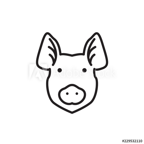 500x500 Vector Pig Silhouette For Retro Logos, Emblems, Badges, Labels