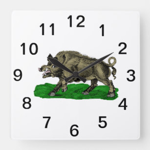 307x307 Vintage Pig Wall Clocks Zazzle Ca