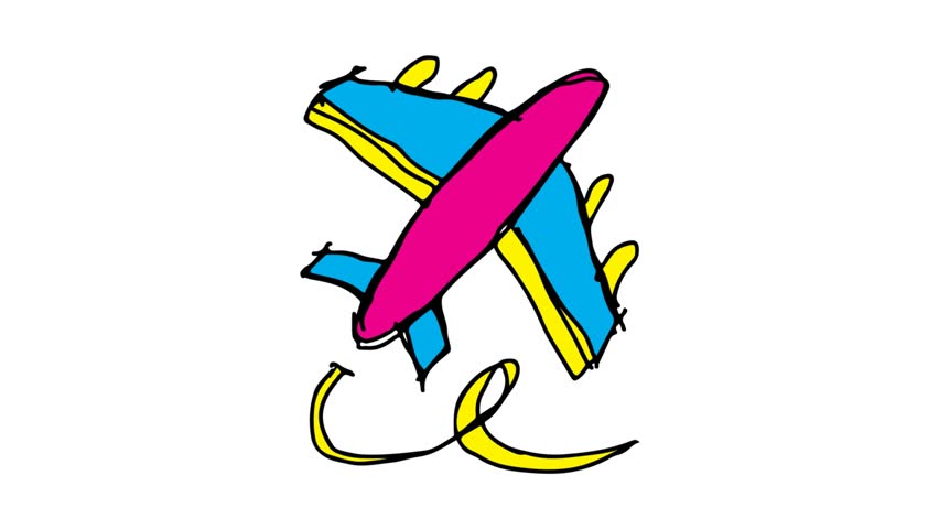 852x480 Vintage Hand Drawing Plane Stock Video Clips And Footage