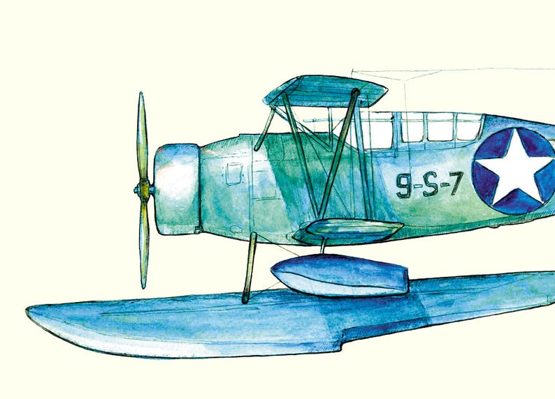 794x572 airplane ivory paper blue planes set prints vintage aviation etsy