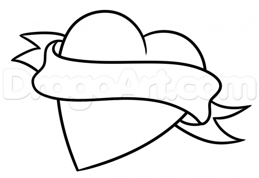 520x357 Step How To Draw A Vintage Heart