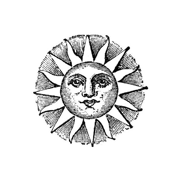 600x600 Vintage Clip Art Old Fashioned Sun With Face Found On Polyvore