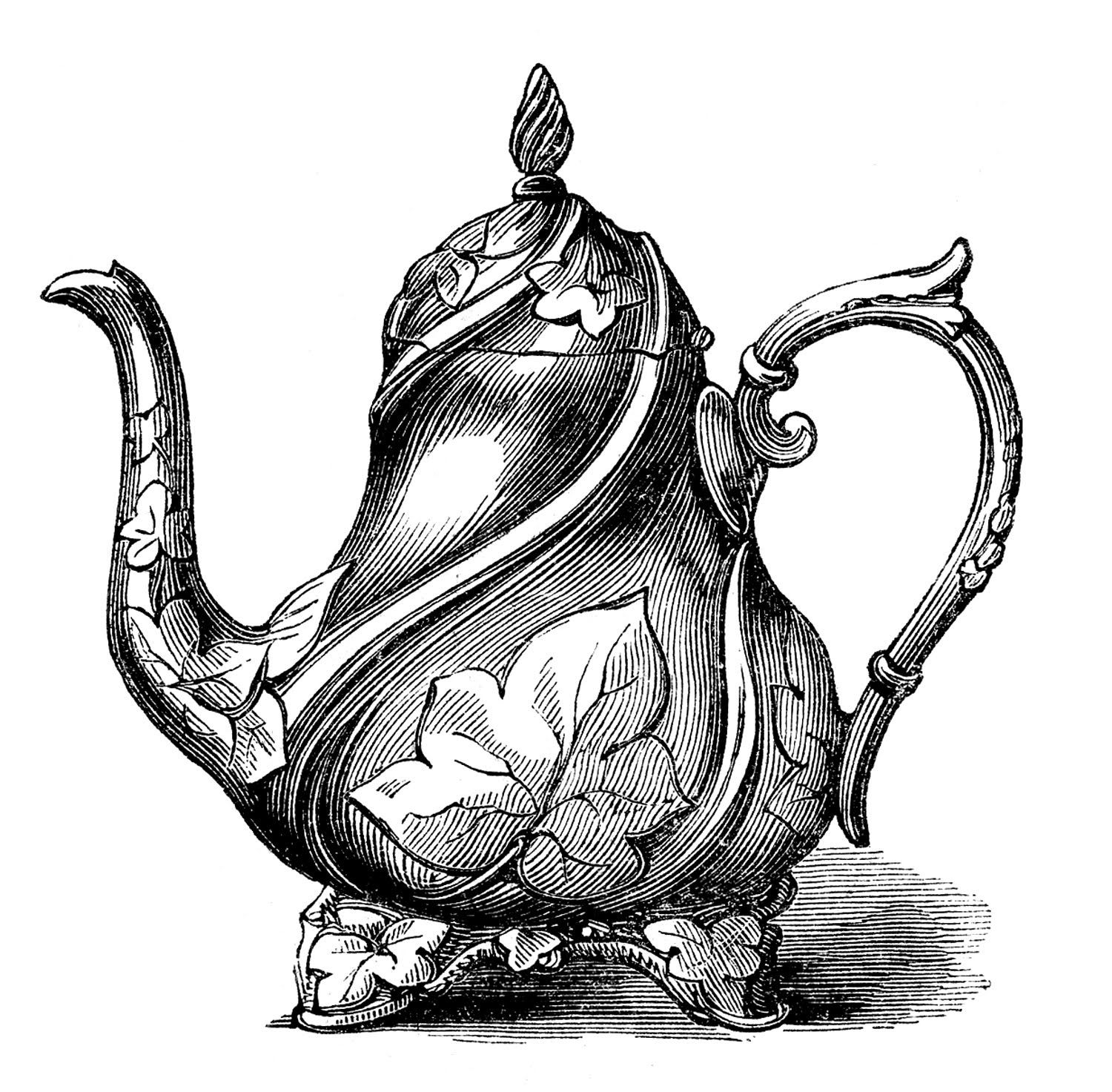 Vintage Teapot Drawing