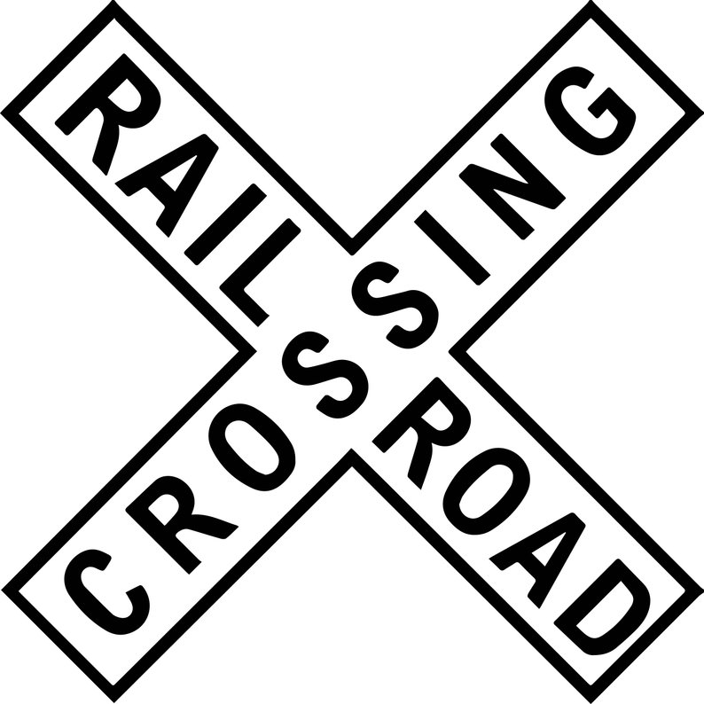 794x794 Railroad Crossing Sign Railway Steam Train Engine Locomotive Etsy