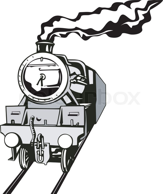 673x800 Vintage Train Retro Stock Vector Colourbox