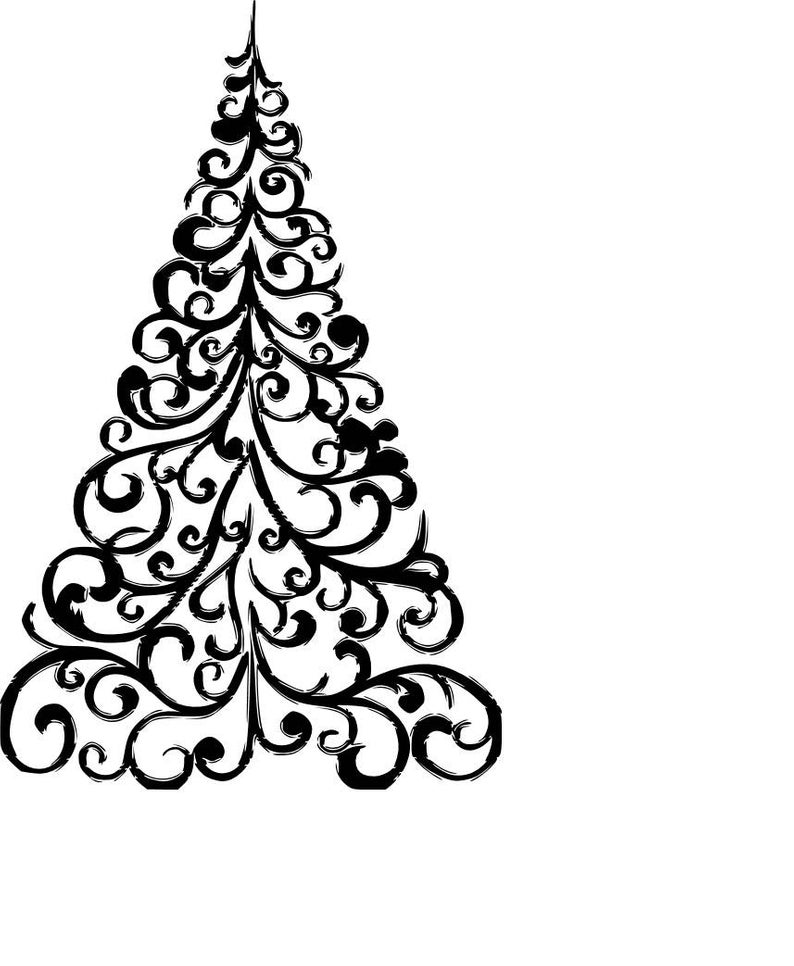 794x966 Vintage Look Scroll Christmas Tree Etsy