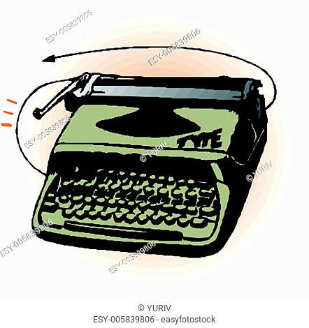 442x470 Antique Typewriter Illustration Stock Photos And Images Age