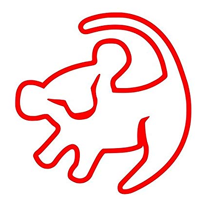 425x427 Ur Impressions Red Baby Simba Drawing Decal Vinyl