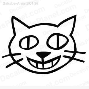 310x310 cat face drawing decal, vinyl decal sticker, wall decal