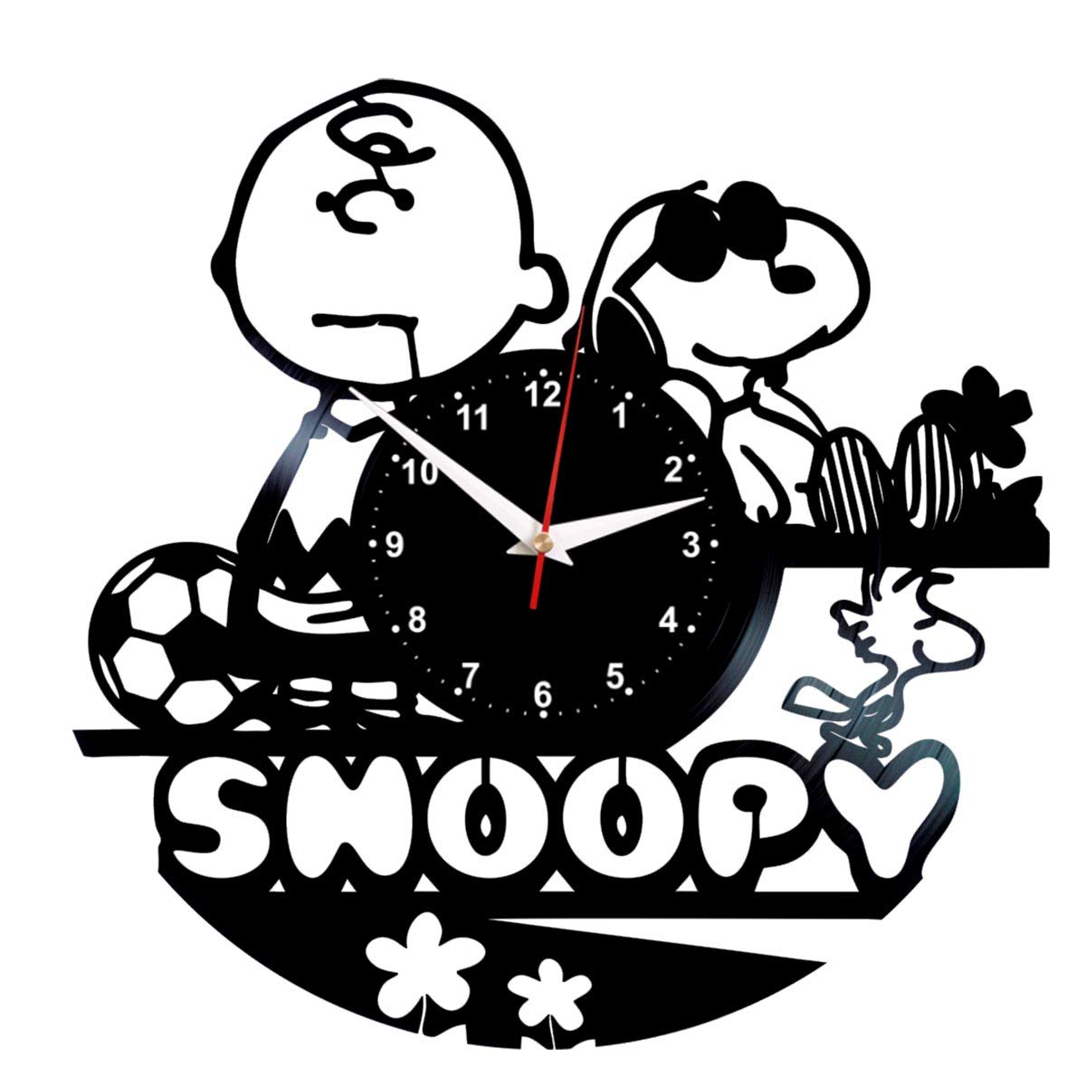 1200x1200 Snoopy Playing Football Handmade Vinyl Record Wall Clock