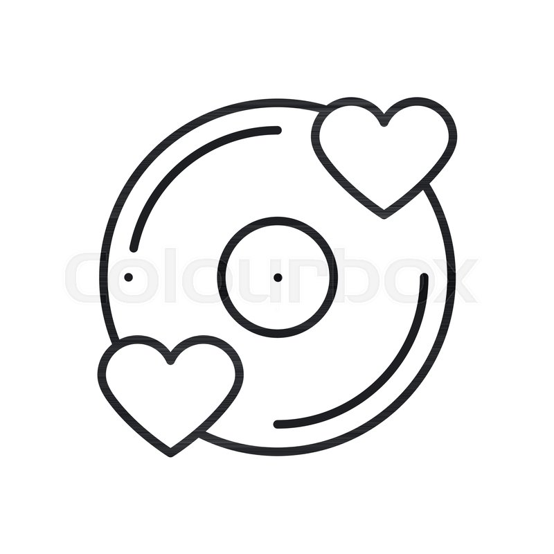 800x800 Vinyl Line Icon Favorite Song Vinyl Stock Vector Colourbox