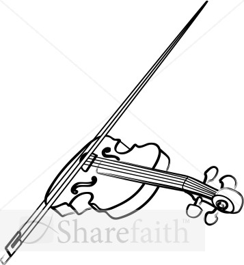 357x388 Violin Line Art Church Music Clipart