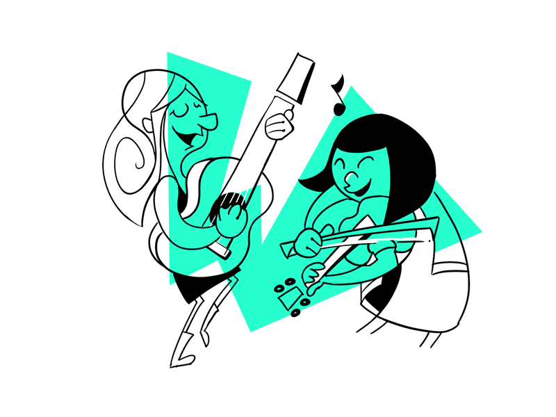 800x600 Violinguitar Players Illustration