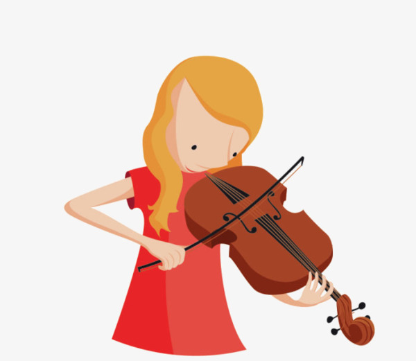 600x521 Cartoon Little Girl Playing The Violin, Cartoon Clipart, Hand