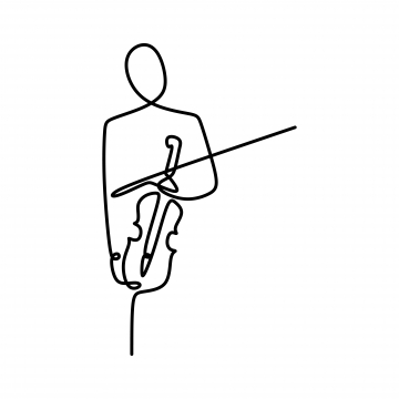 360x360 Jazz Player With Continuous Line Art Drawing A Person Playing