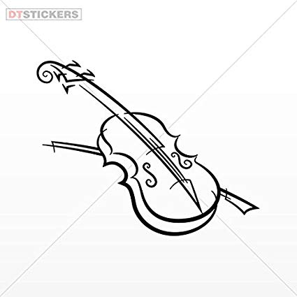 425x425 Sticker Line Art Violin Classic Music Durable Boat