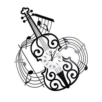 425x425 Znzbzt The Trendy Music Violin Clocks Wall Clock Iron