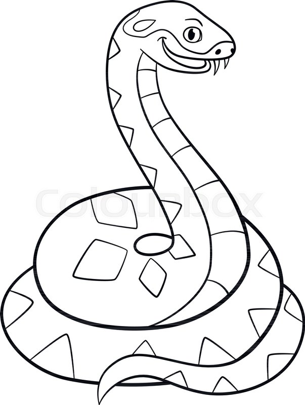 603x800 Coloring Pages Little Cute Viper Stock Vector Colourbox