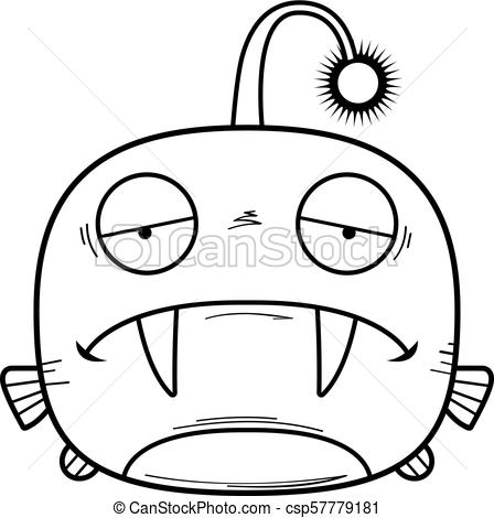 448x470 Sad Little Viperfish A Cartoon Illustration Of A Viperfish