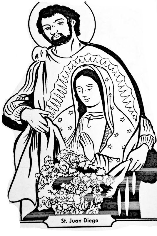534x800 Saint Juan Diego And Virgin Of Guadalupe Coloring Pages