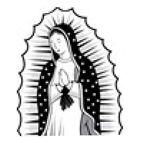 466x466 Alfombrilla De Virgen De Guadalupe En Blanco Y Negro Amazon