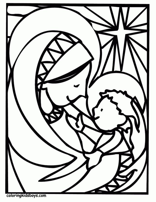 640x828 Coloring Pages Of Mother Mary