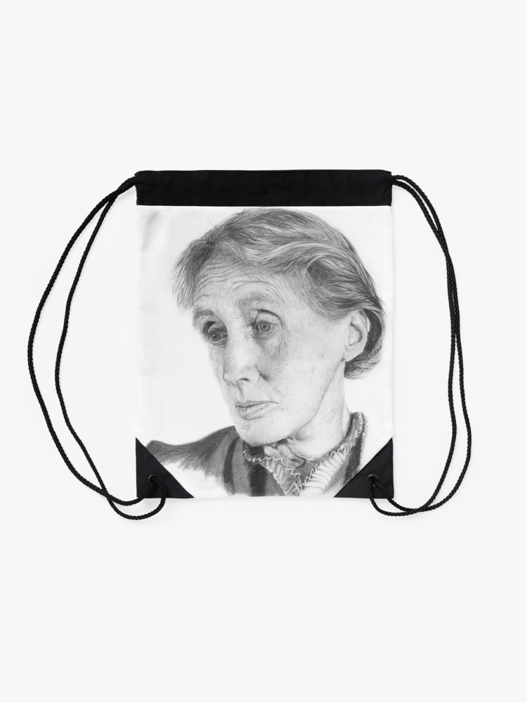 750x1000 Virginia Woolf Drawing Drawstring Bag