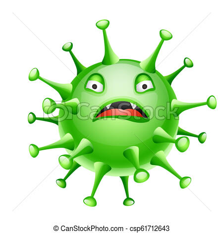 450x470 influenza virus illustration little angry microbe or monster
