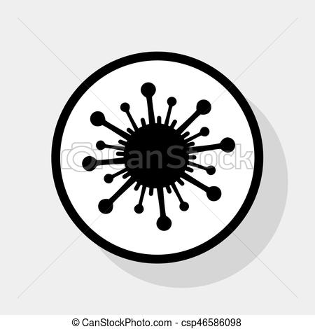 450x470 Virus Sign Illustration Vector Flat Black Icon In White