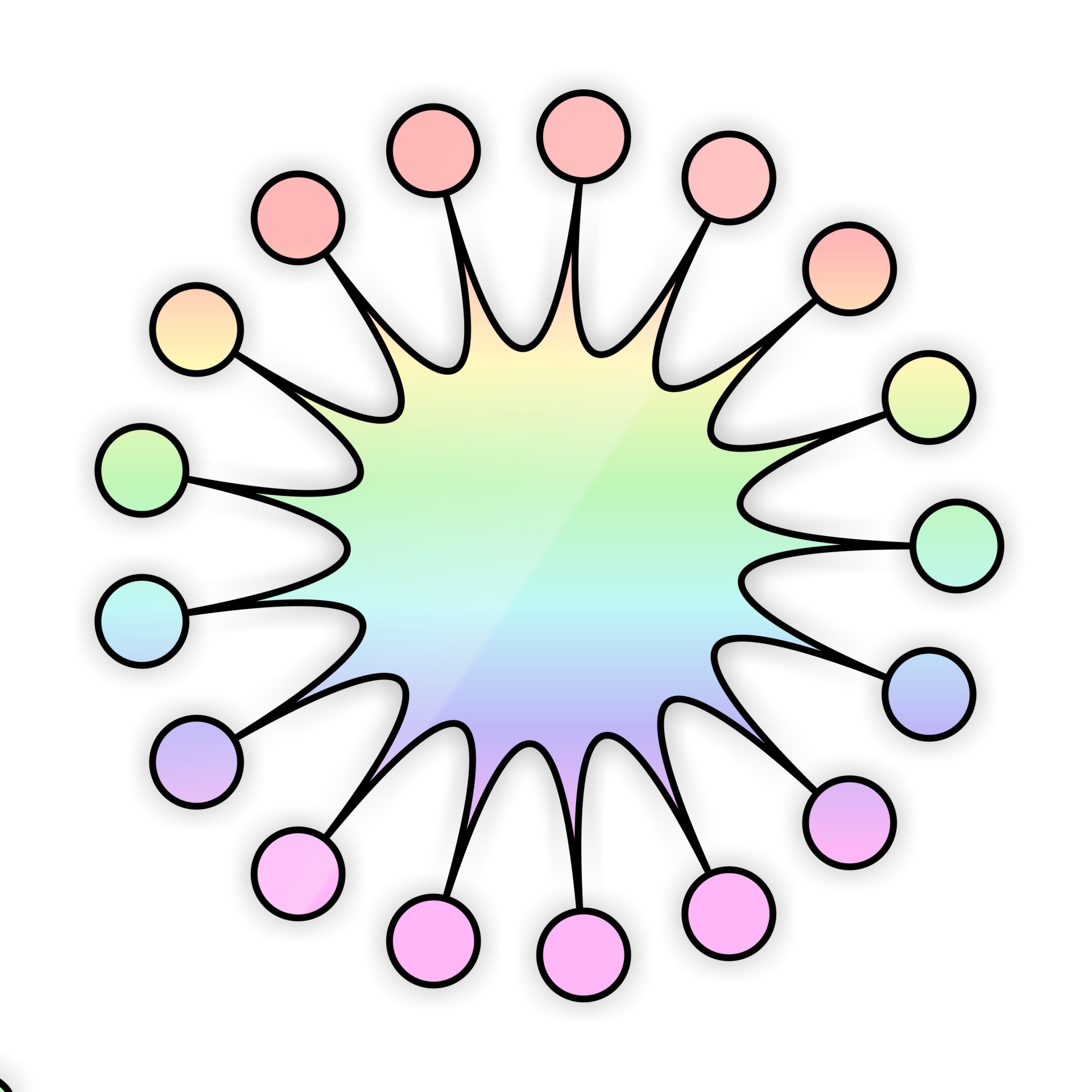 1920x1920 Drawing, Rainbow, Virus, Isolated, White