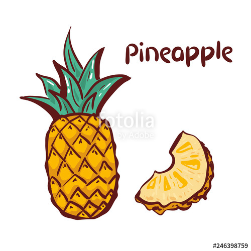 500x500 Pineapple Icon Tropical Fruit, Isolated On White Background