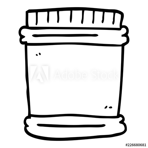 500x500 Line Drawing Cartoon Vitamin Pots