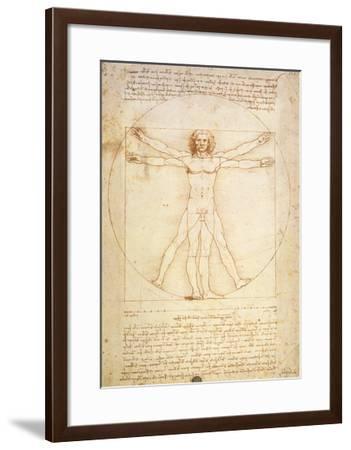 351x450 Vitruvian Man, Framed Giclee Print