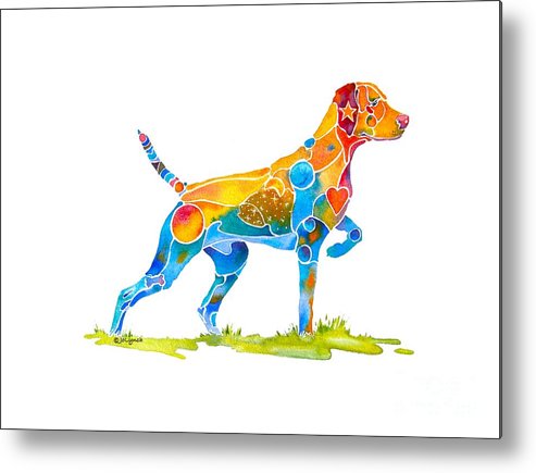 493x435 Vizsla On Point Metal Print