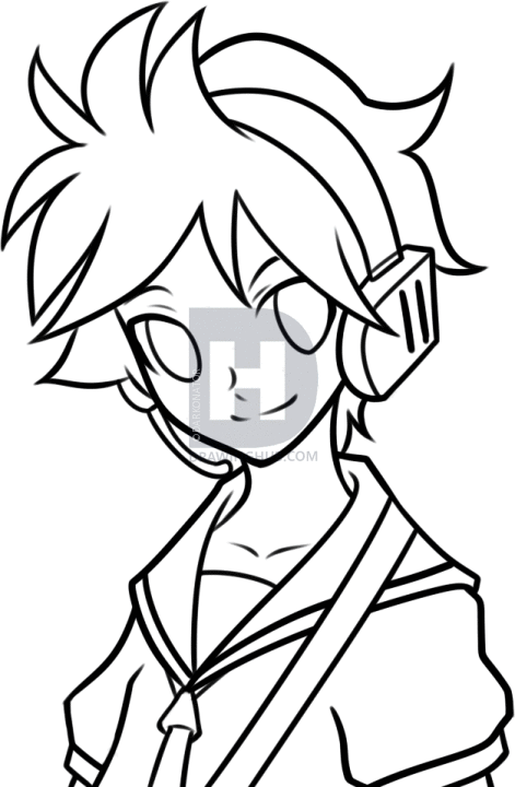 471x720 How To Draw Len Kagamine, Step