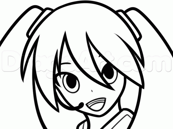 600x447 How To Draw Miku Hatsune Easy, Step