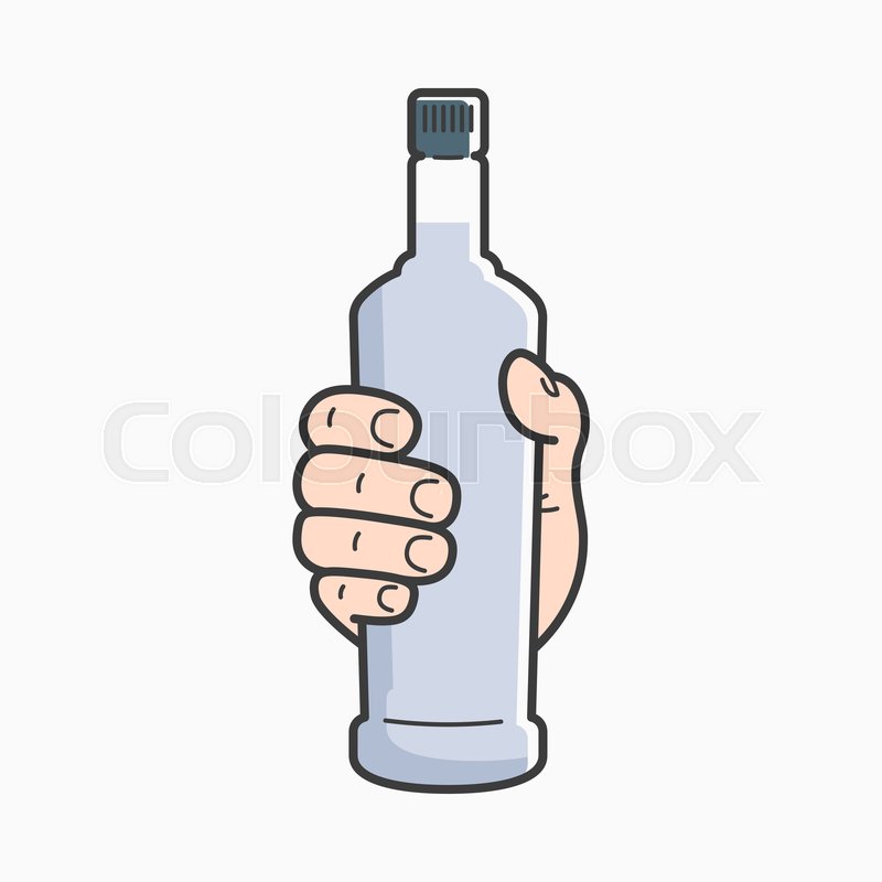 800x800 Hand Hold Vodka Bottle Male Hand Stock Vector Colourbox