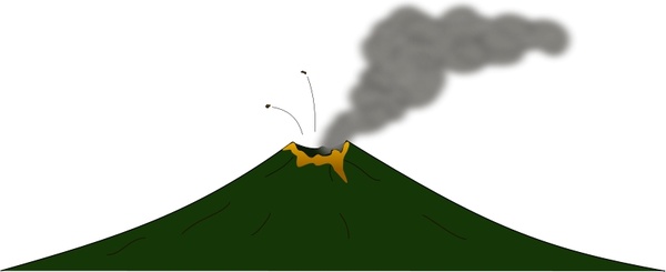 600x245 Volcano Free Vector In Open Office Drawing