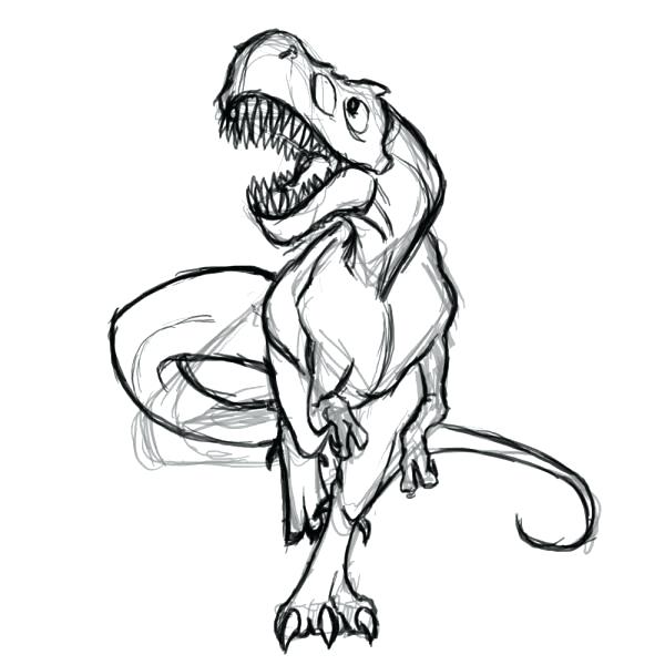600x600 Dinosaur Drawings