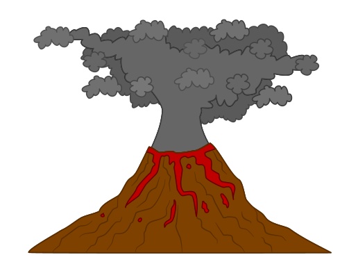 516x390 Drawing A Cartoon Volcano