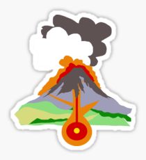 210x230 Volcano Drawing Stickers Redbubble